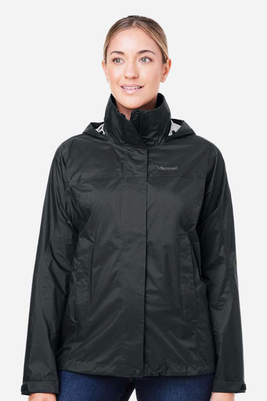 Marmot M15866 Womens PreCip Eco Full Zip Rain Jacket Black Model Front