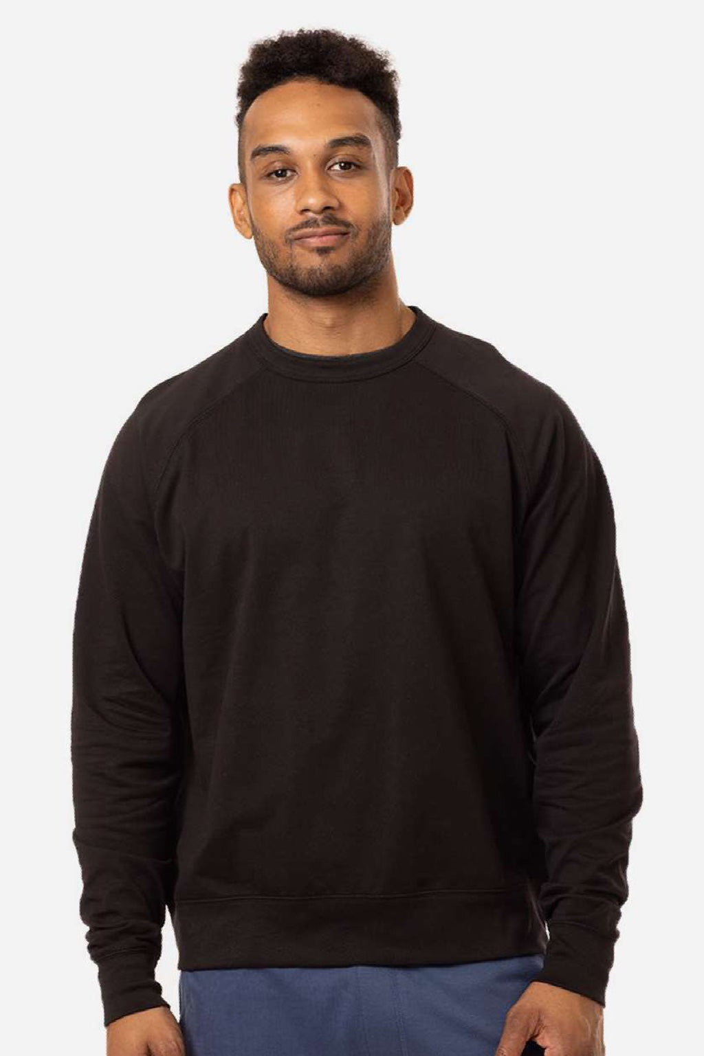 Econscious ec5200 Mens Motion Crewneck Sweatshirt Black Model Front