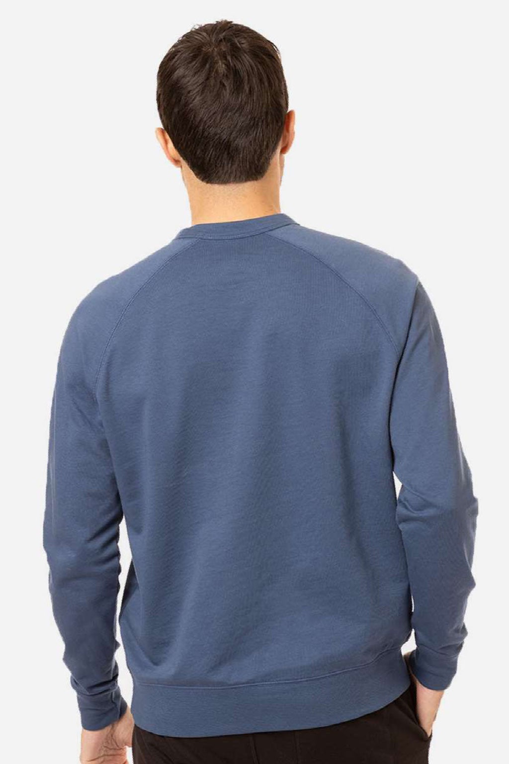 Econscious ec5200 Mens Motion Crewneck Sweatshirt Pacific Blue Model Back