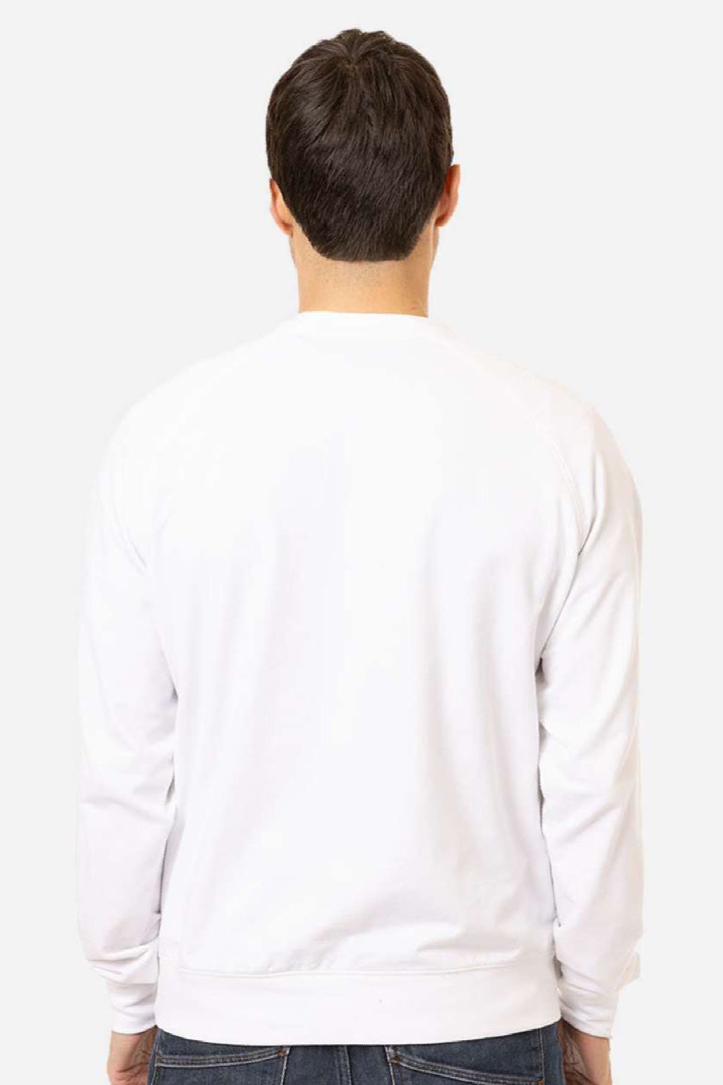 Econscious ec5200 Mens Motion Crewneck Sweatshirt White Model Back