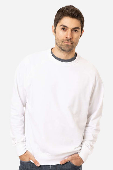 Econscious ec5200 Mens Motion Crewneck Sweatshirt White Model Front