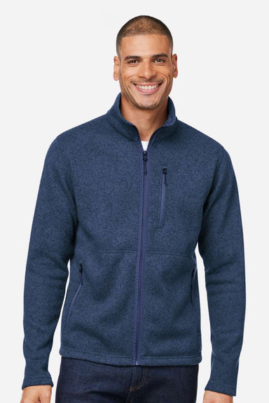 Marmot M16223 Mens Drop Line Fleece Full Zip Jacket Heather Arctic Navy Blue Model Front