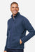 Marmot M16223 Mens Drop Line Fleece Full Zip Jacket Heather Arctic Navy Blue Model Side