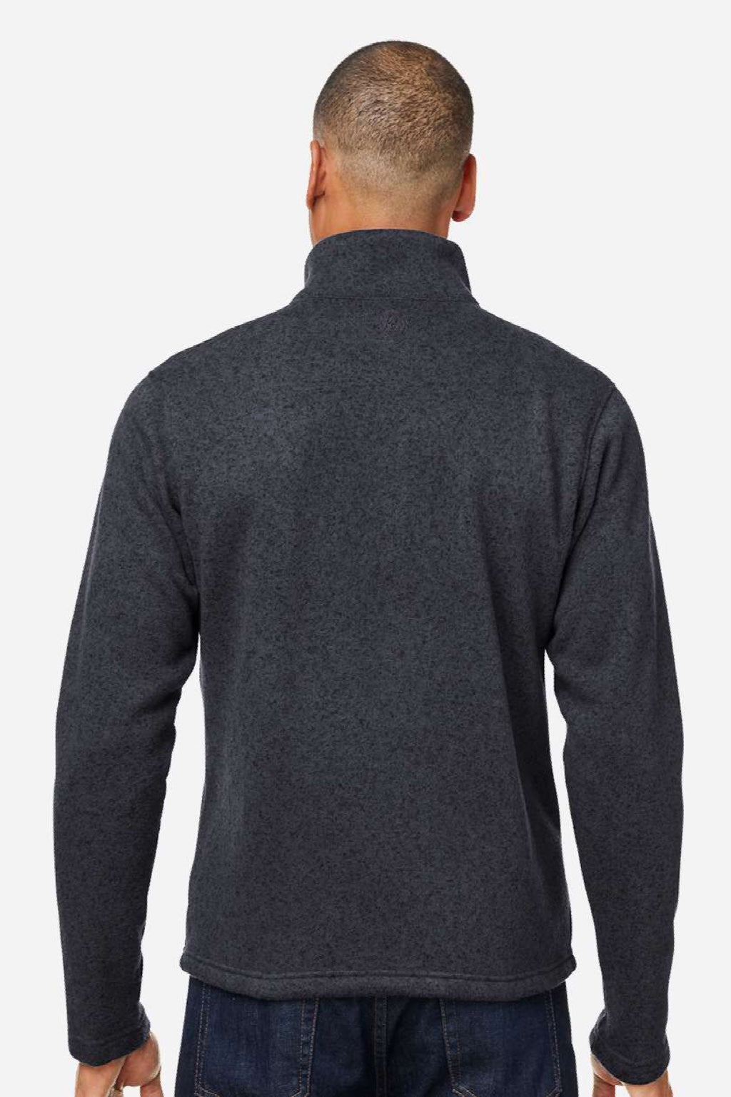 Marmot M16223 Mens Drop Line Fleece Full Zip Jacket Heather Black Model Back
