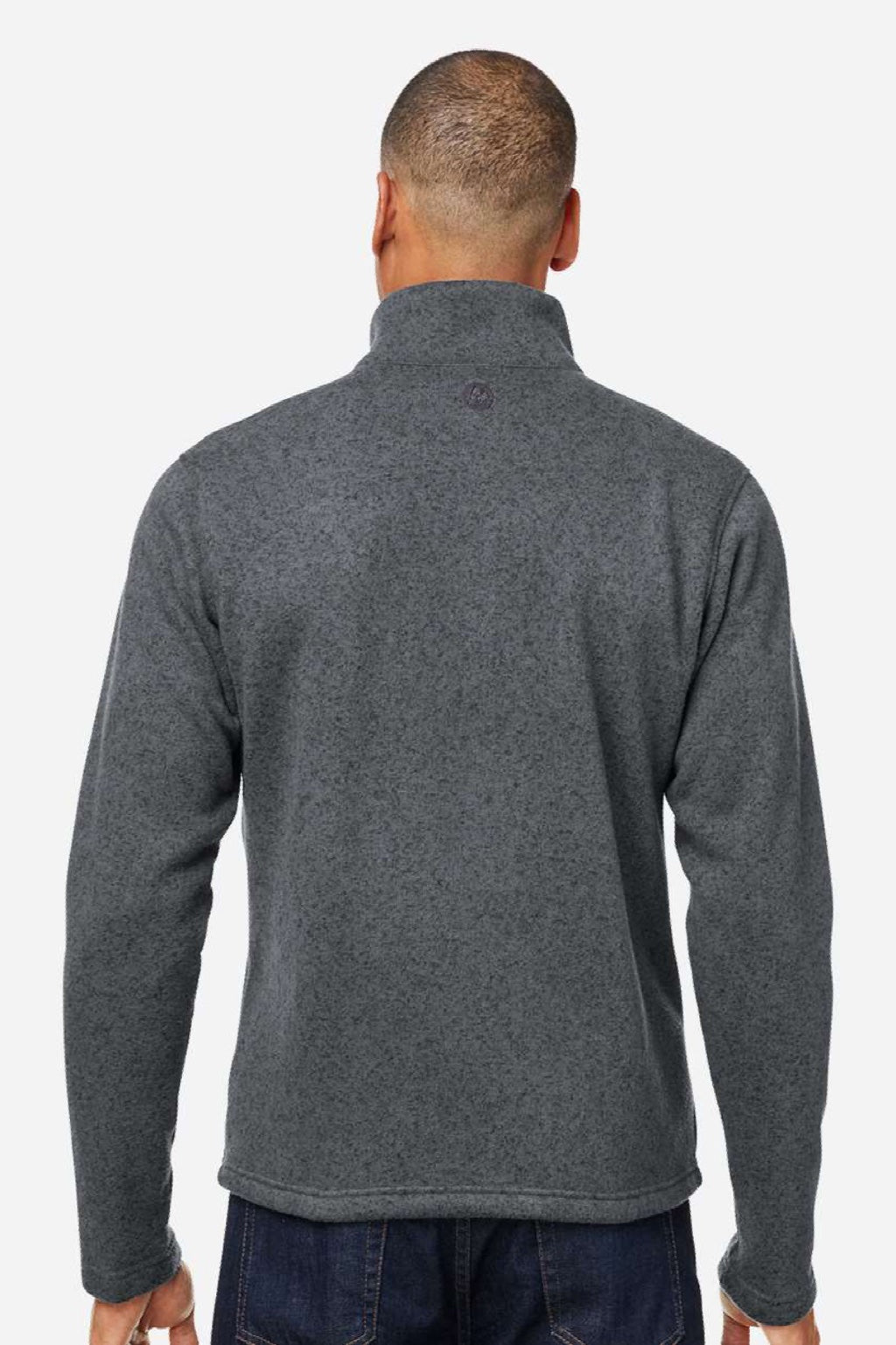 Marmot M16223 Mens Drop Line Fleece Full Zip Jacket Heather Steel Onyx Grey Model Back