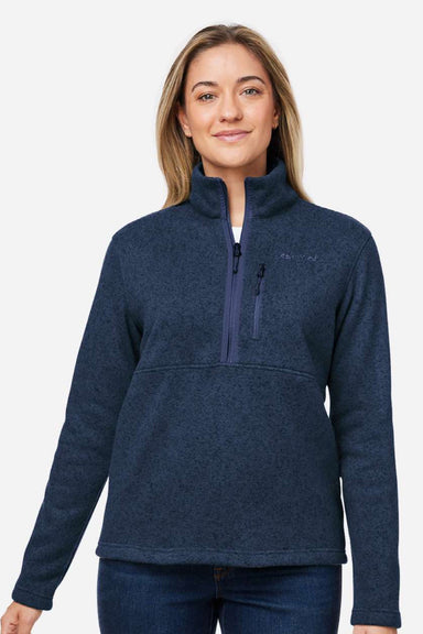 Marmot M16248 Womens Drop Line Fleece 1/4 Zip Jacket Heather Arctic Navy Blue Model Front