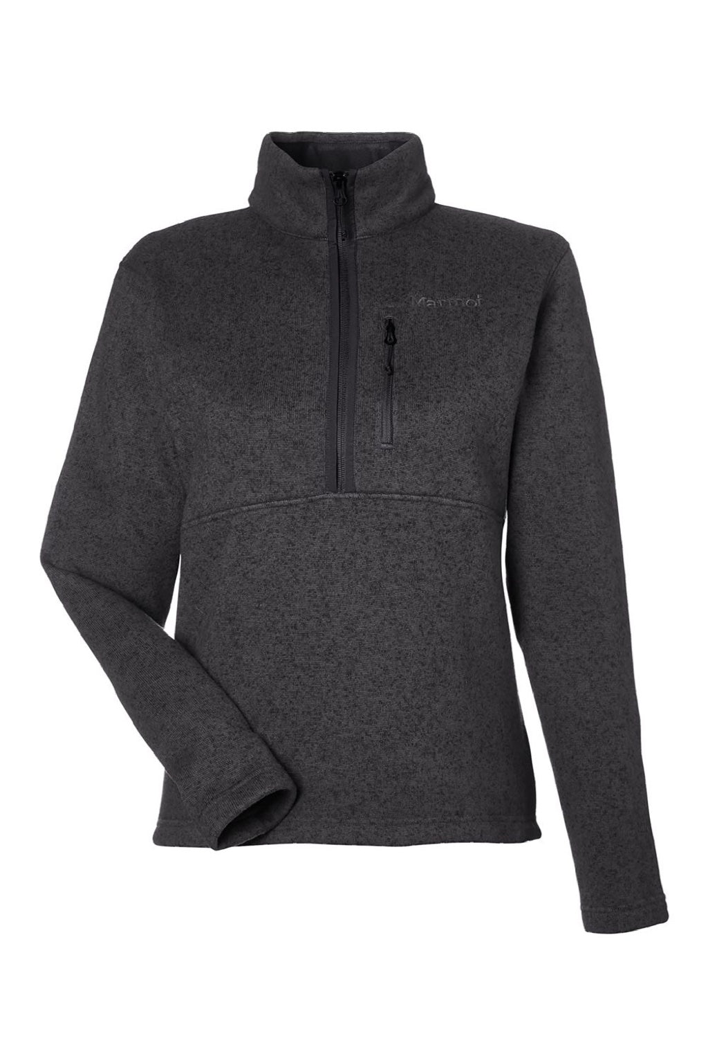 Marmot M16248 Womens Drop Line Fleece 1/4 Zip Jacket Heather Black Flat Front