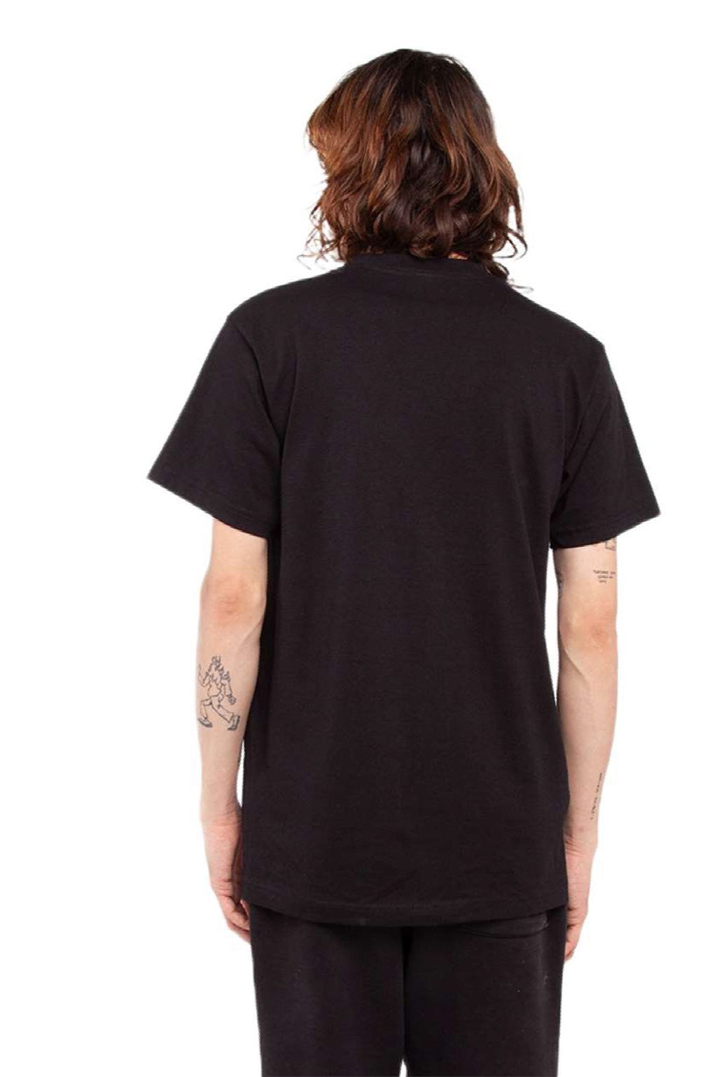Shaka Wear SHASS Mens Active Short Sleeve Crewneck T-Shirt Black Model Back