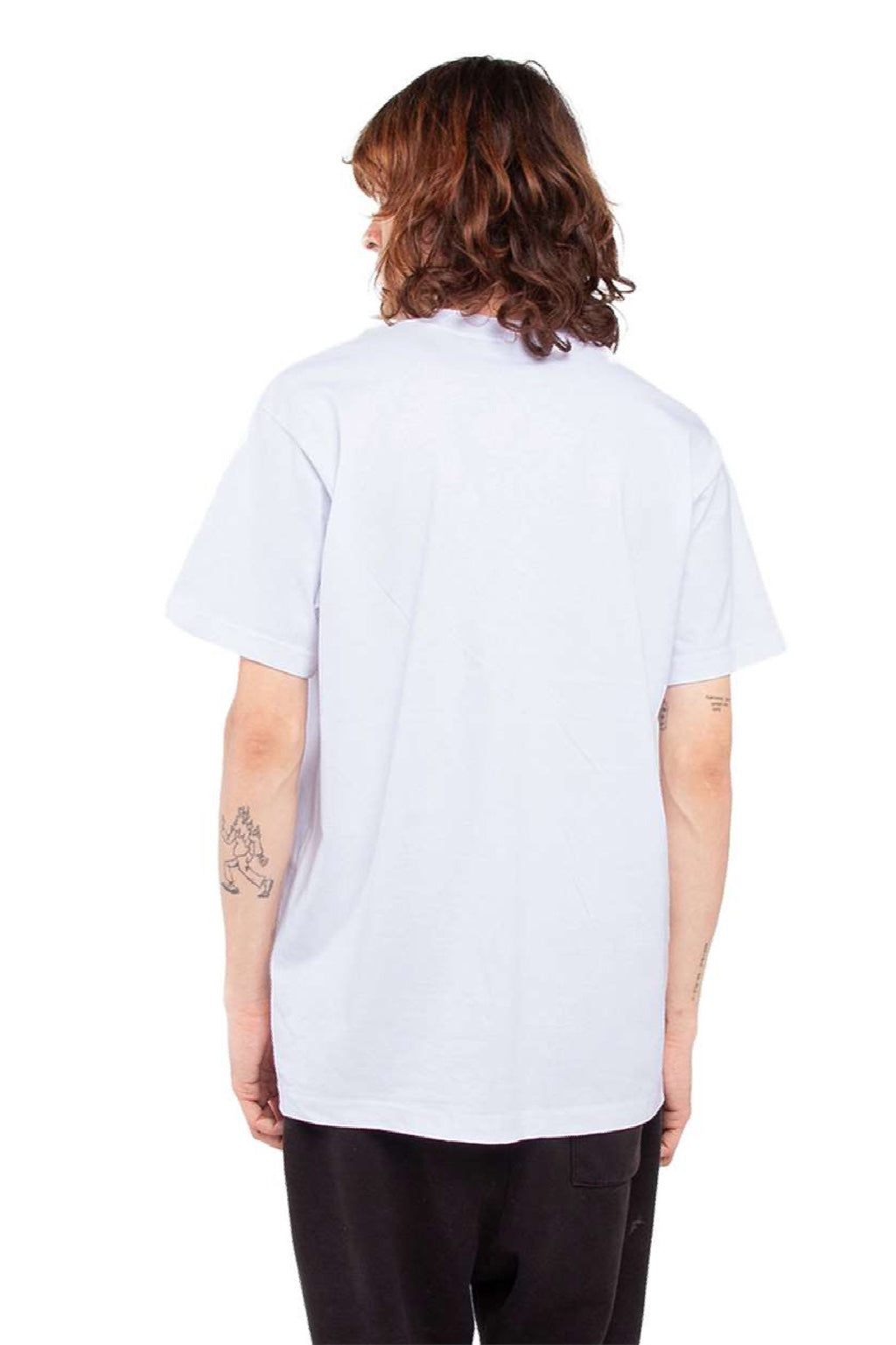 Shaka Wear SHASS Mens Active Short Sleeve Crewneck T-Shirt White Model Back