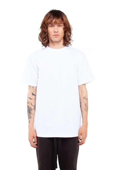 Shaka Wear SHASS Mens Active Short Sleeve Crewneck T-Shirt White Model Front