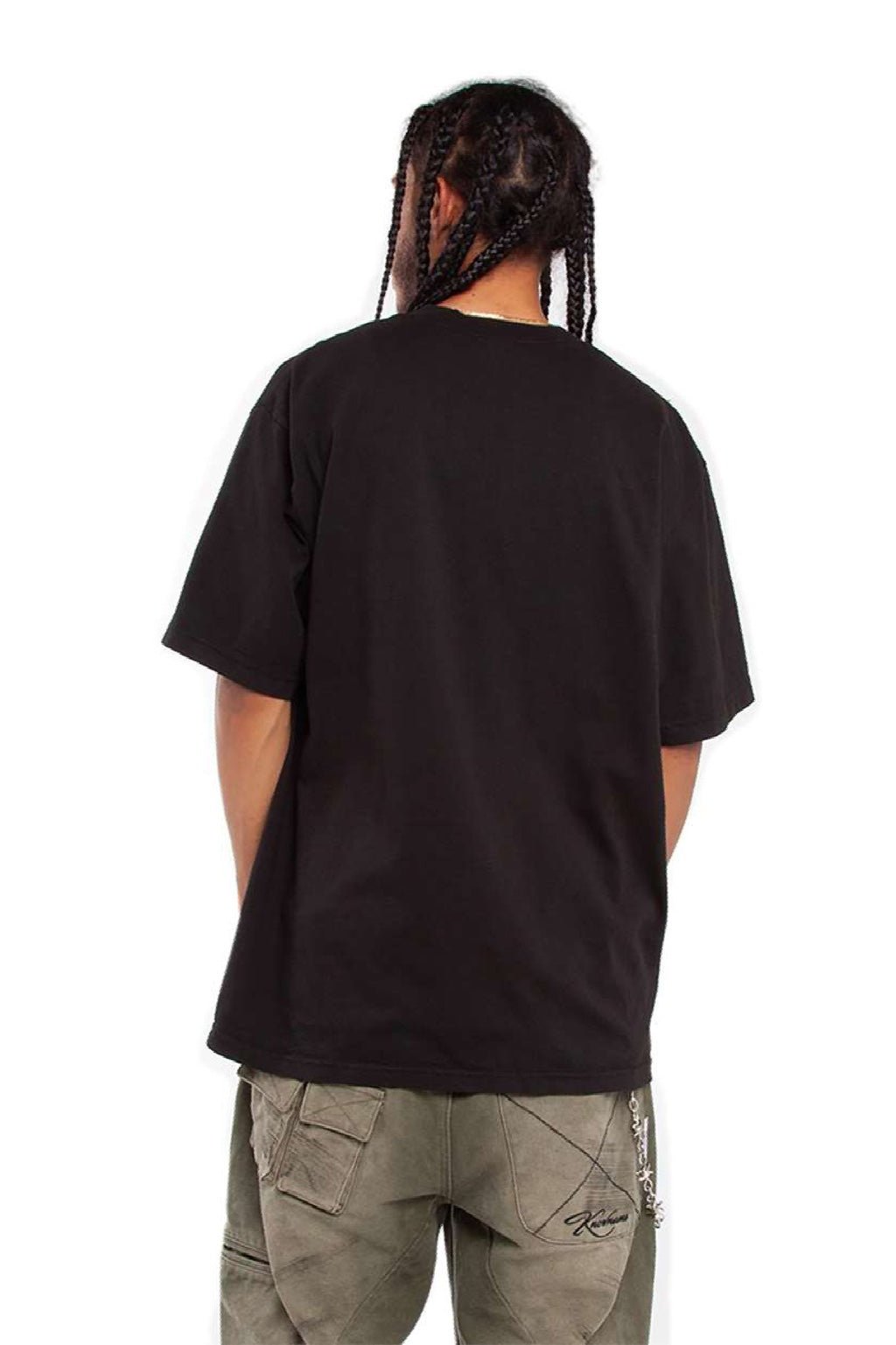 Shaka Wear SHGD Mens Garment Dyed Short Sleeve Crewneck T-Shirt Black Model Back