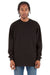 Shaka Wear SHMHLS Mens Max Heavyweight Long Sleeve Crewneck T-Shirt Black Model Front