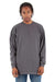 Shaka Wear SHMHLS Mens Max Heavyweight Long Sleeve Crewneck T-Shirt Dark Grey Model Front