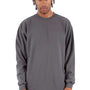 Shaka Wear Mens Max Heavyweight Long Sleeve Crewneck T-Shirt - Dark Grey - New