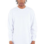 Shaka Wear Mens Max Heavyweight Long Sleeve Crewneck T-Shirt - White - New