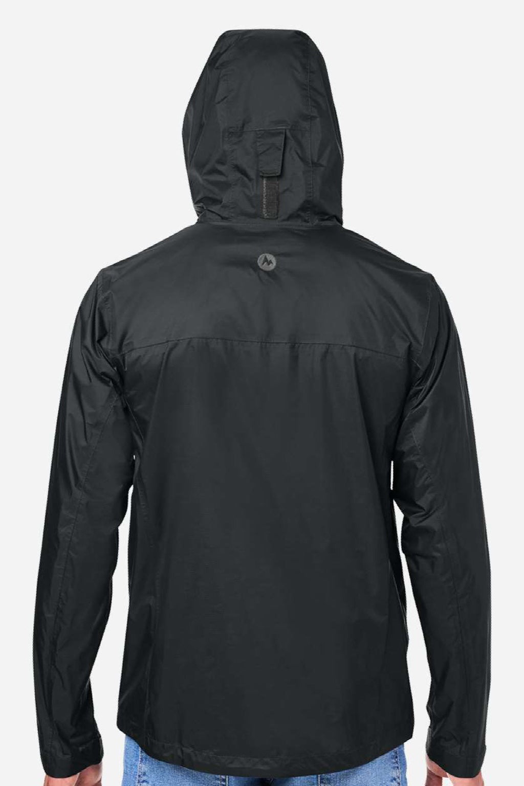 Marmot M15881 Mens PreCip Eco Full Zip Rain Jacket Black Model Back