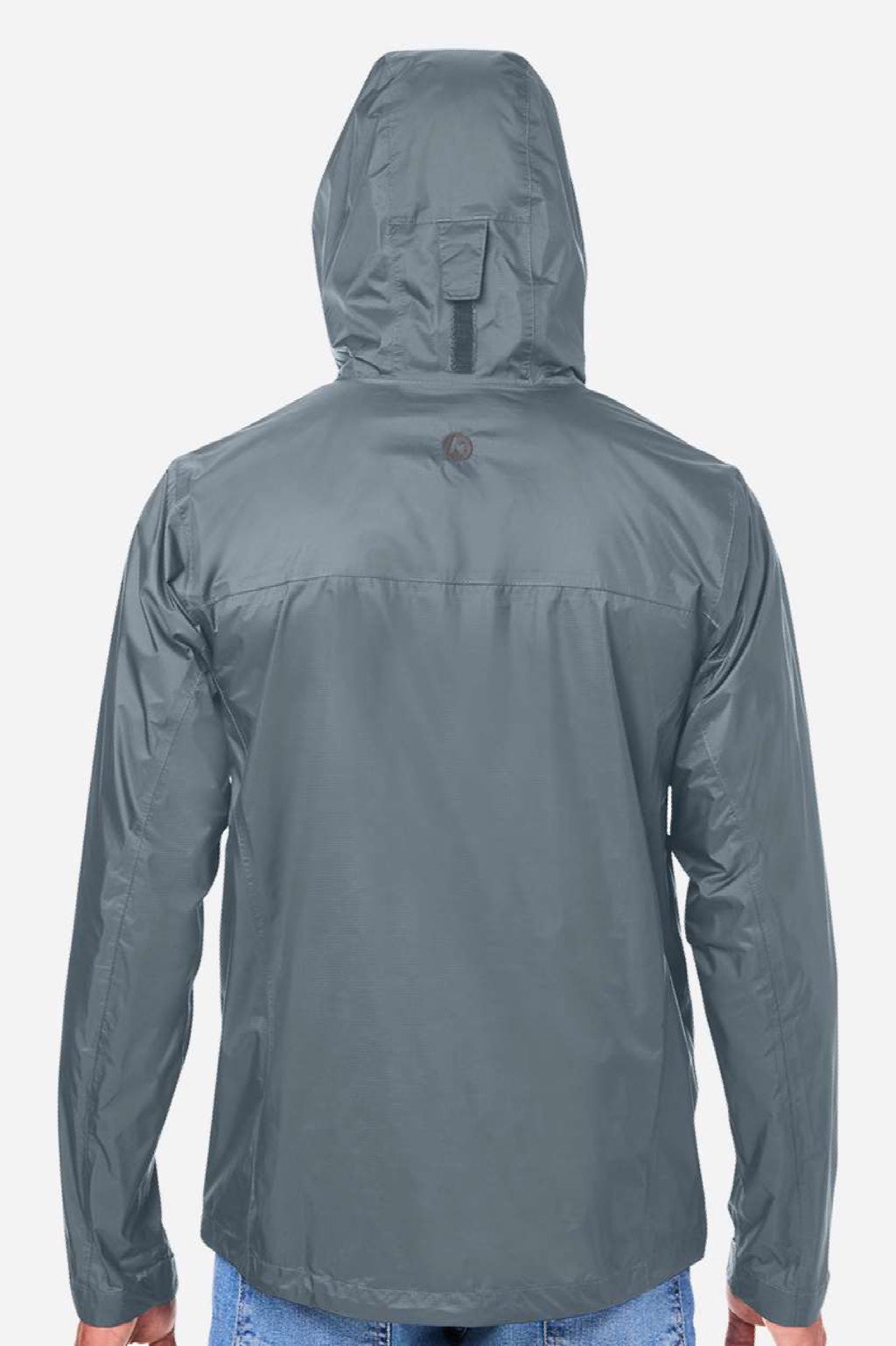Marmot M15881 Mens PreCip Eco Full Zip Rain Jacket Steel Onyx Grey Model Back