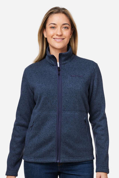 Marmot M16250 Womens Drop Line Fleece Full Zip Jacket Heather Arctic Navy Blue Model Front