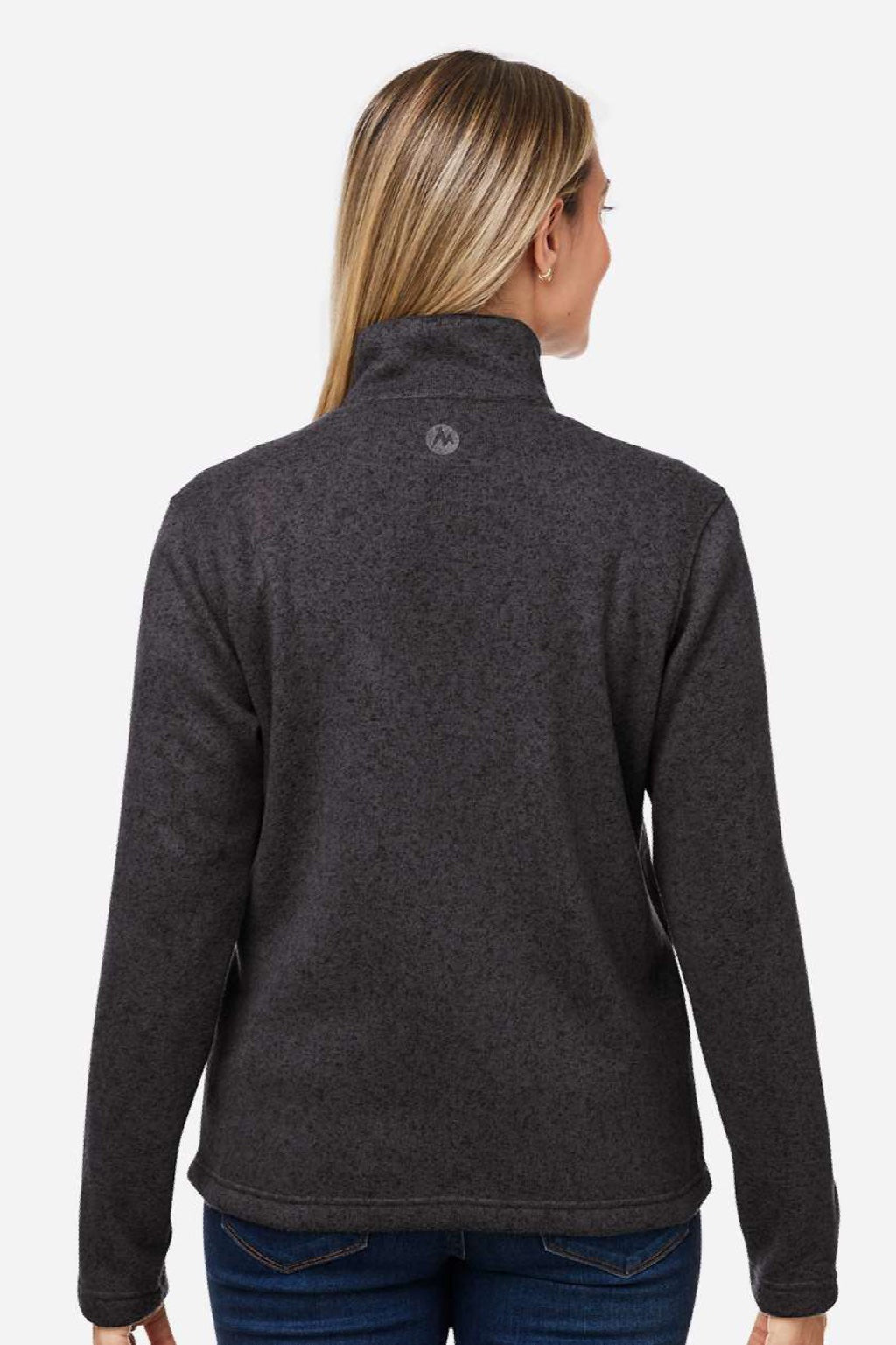 Marmot M16250 Womens Drop Line Fleece Full Zip Jacket Heather Black Model Back
