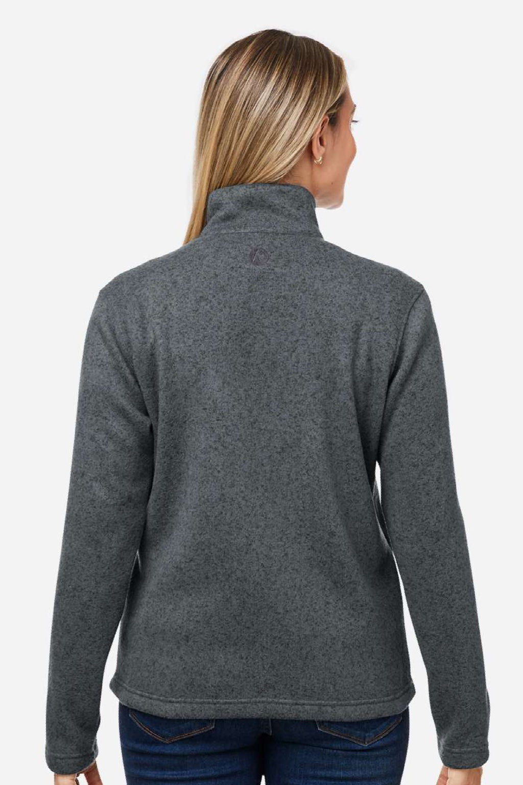 Marmot M16250 Womens Drop Line Fleece Full Zip Jacket Heather Steel Onyx Grey Model Back