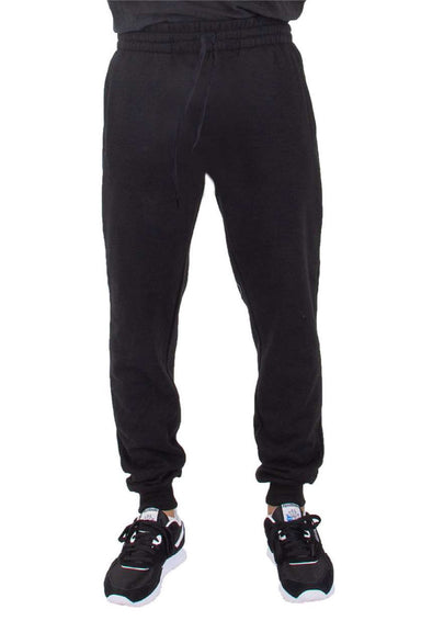 Shaka Wear SHFJP Mens Fleece Jogger Sweatpants Black Model Front