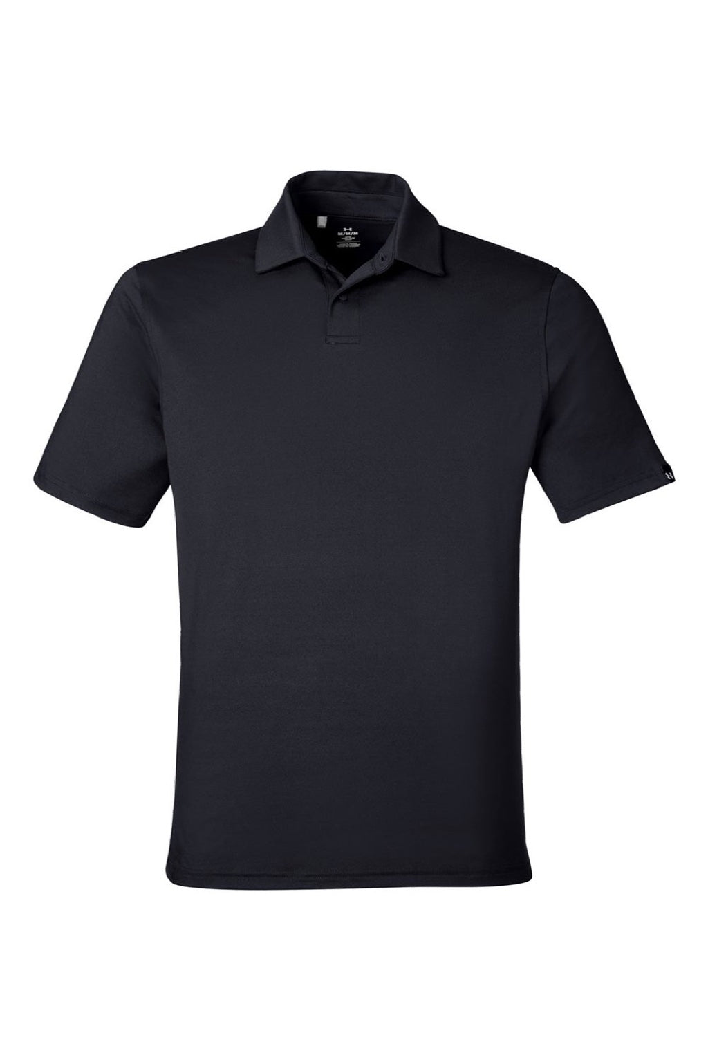 Under Armour 1383255 Mens Recycled Short Sleeve Polo Shirt Black/Grey Flat Front