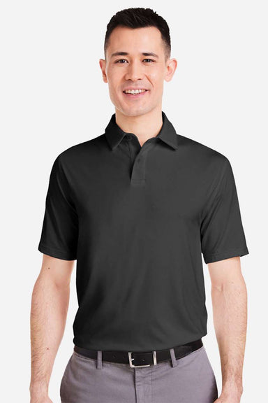 Under Armour 1383255 Mens Recycled Short Sleeve Polo Shirt Black/Grey Model Front