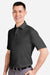 Under Armour 1383255 Mens Recycled Short Sleeve Polo Shirt Black/Grey Model Side