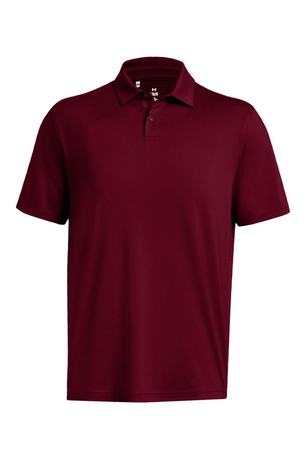 Under Armour 1383255 Mens Recycled Short Sleeve Polo Shirt Cardinal Red/White Flat Front