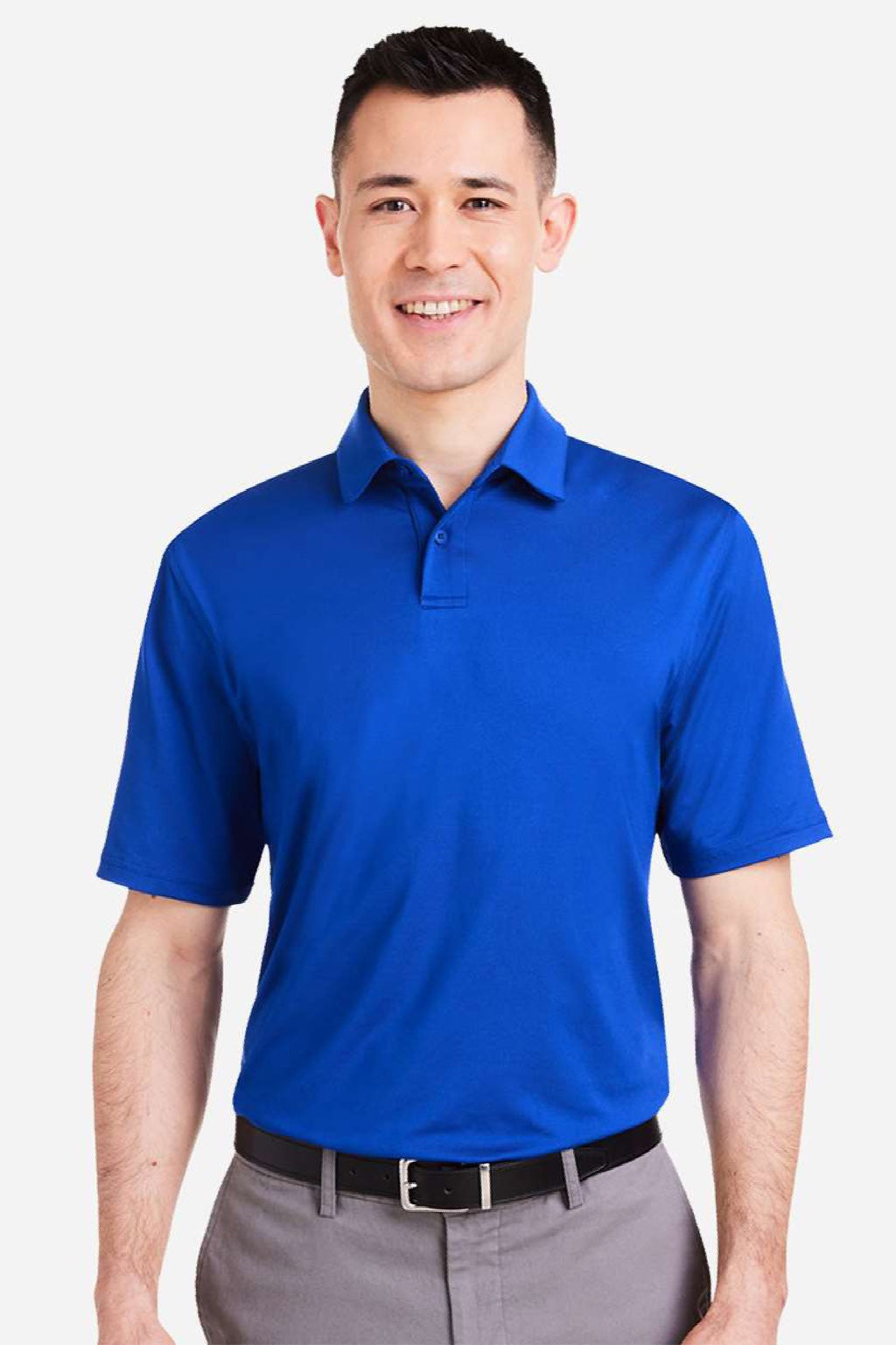 Under Armour 1383255 Mens Recycled Short Sleeve Polo Shirt Royal Blue/Black Model Front