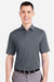 Under Armour 1383255 Mens Recycled Short Sleeve Polo Shirt Castlerock Grey/White Model Front