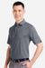 Under Armour 1383255 Mens Recycled Short Sleeve Polo Shirt Castlerock Grey/White Model Side