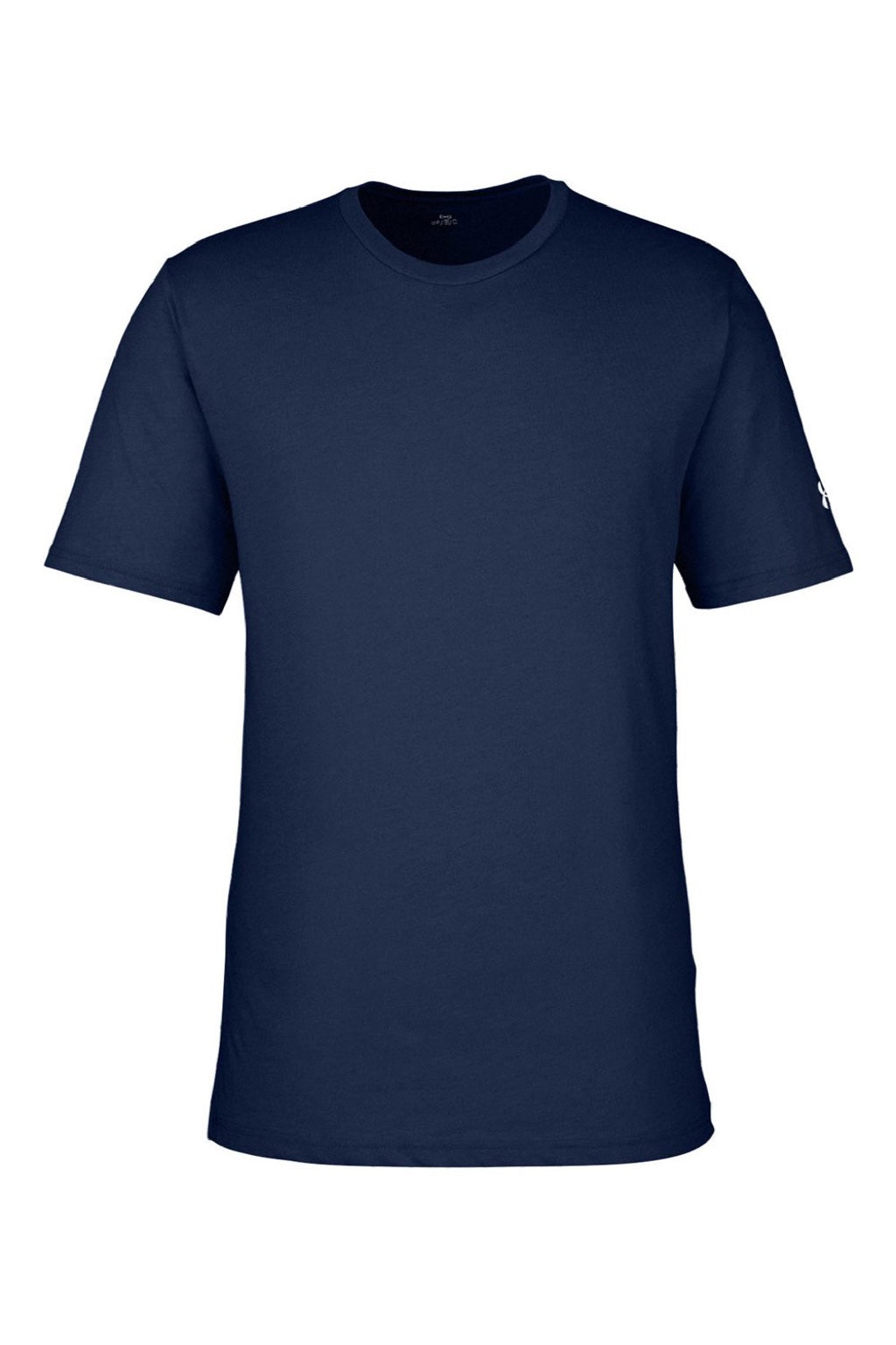 Under Armour 1383264 Mens Athletic 2.0 Short Sleeve Crewneck T-Shirt Midnight Navy Blue/White Flat Front