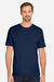 Under Armour 1383264 Mens Athletic 2.0 Short Sleeve Crewneck T-Shirt Midnight Navy Blue/White Model Front