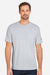 Under Armour 1383264 Mens Athletic 2.0 Short Sleeve Crewneck T-Shirt Heather Mod Medium Grey/Black Model Front