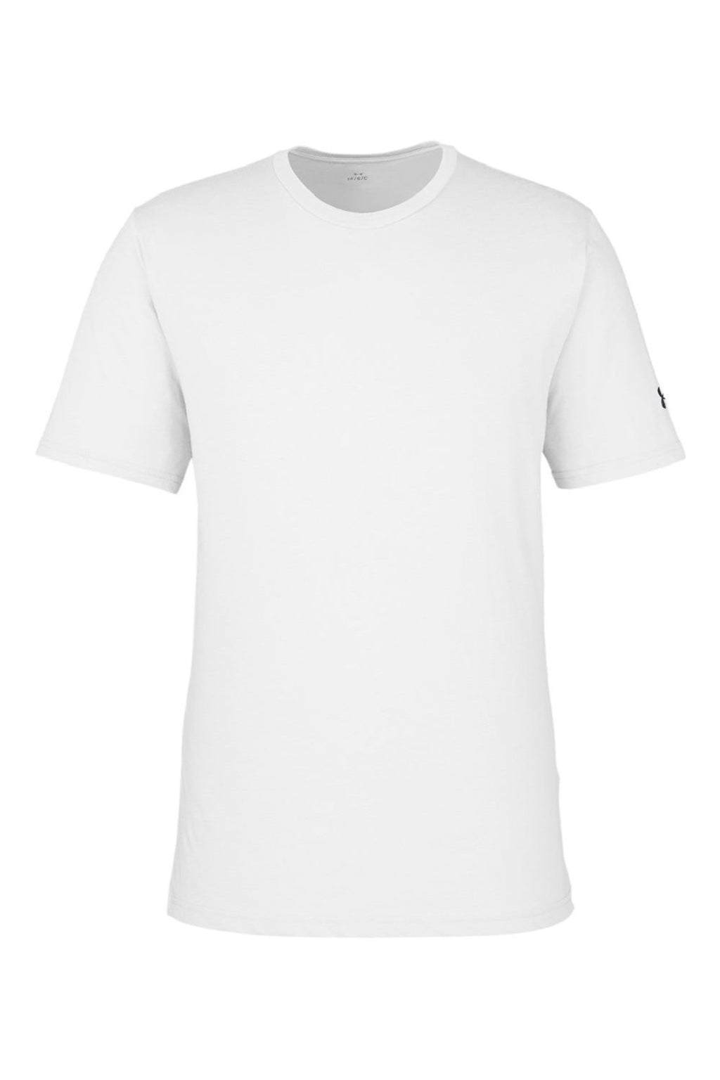 Under Armour 1383264 Mens Athletic 2.0 Short Sleeve Crewneck T-Shirt White/Black Flat Front