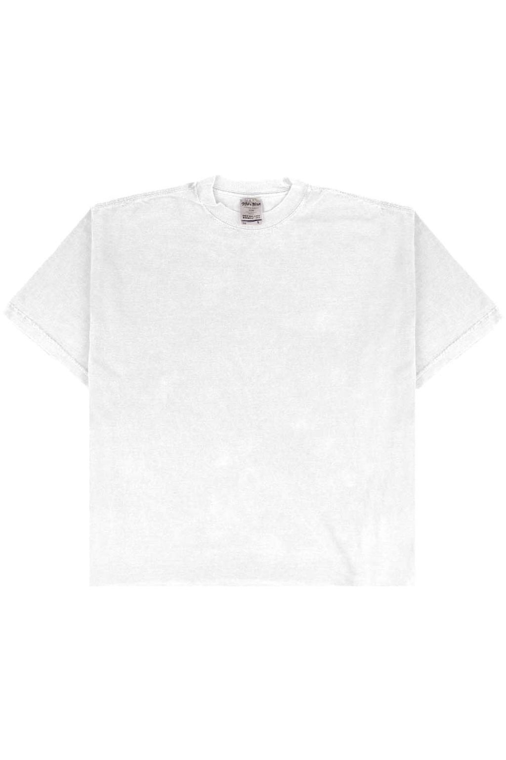 Shaka Wear SHGDD Mens Garment Dyed Drop Shoulder Short Sleeve Crewneck T-Shirt White Flat Front