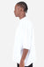 Shaka Wear SHGDD Mens Garment Dyed Drop Shoulder Short Sleeve Crewneck T-Shirt White Model Side
