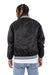 Shaka Wear SHVBJ Mens Varsity Snap Down Bomber Jacket Black Model Back