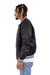 Shaka Wear SHVBJ Mens Varsity Snap Down Bomber Jacket Black Model Side
