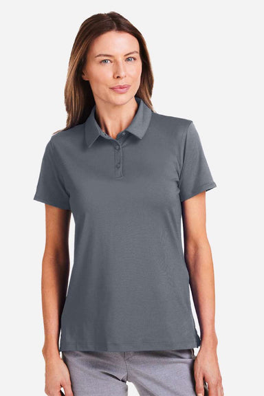 Under Armour 1385910 Womens Recycled Short Sleeve Polo Shirt Castlerock Grey/White Model Front
