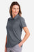 Under Armour 1385910 Womens Recycled Short Sleeve Polo Shirt Castlerock Grey/White Model Side