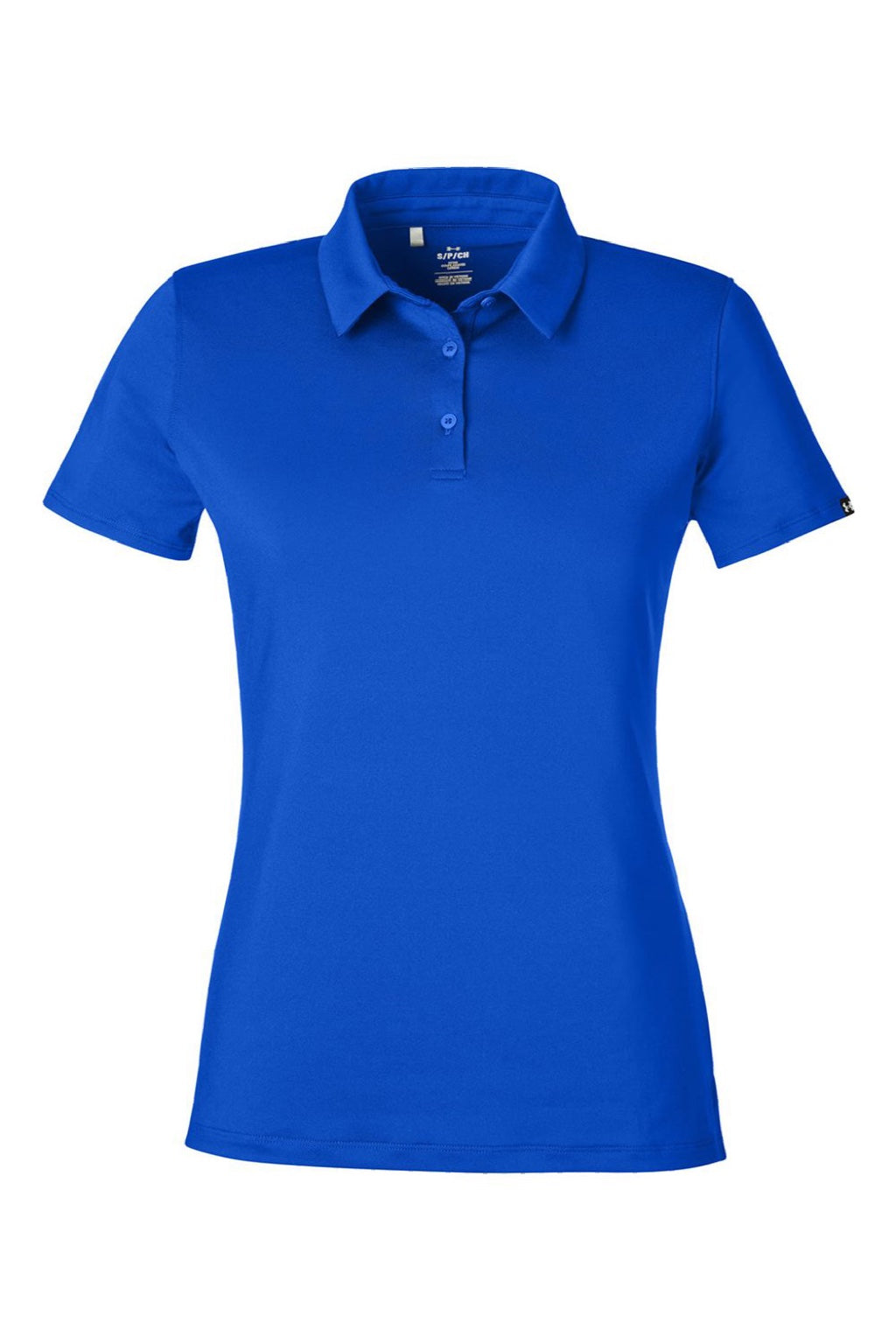 Under Armour 1385910 Womens Recycled Short Sleeve Polo Shirt Royal Blue/Black Flat Front