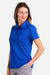 Under Armour 1385910 Womens Recycled Short Sleeve Polo Shirt Royal Blue/Black Model Side