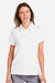 Under Armour 1385910 Womens Recycled Short Sleeve Polo Shirt White/Black Model Front