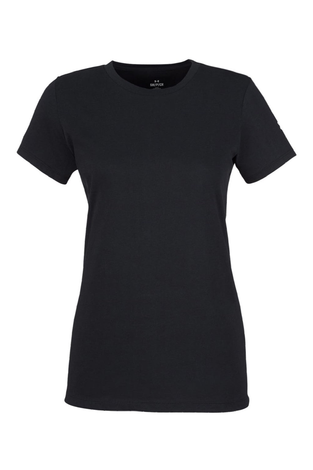 Under Armour 1383284 Womens Athletic 2.0 Short Sleeve Crewneck T-Shirt Black/White Flat Front