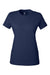 Under Armour 1383284 Womens Athletic 2.0 Short Sleeve Crewneck T-Shirt Midnight Navy Blue/White Flat Front