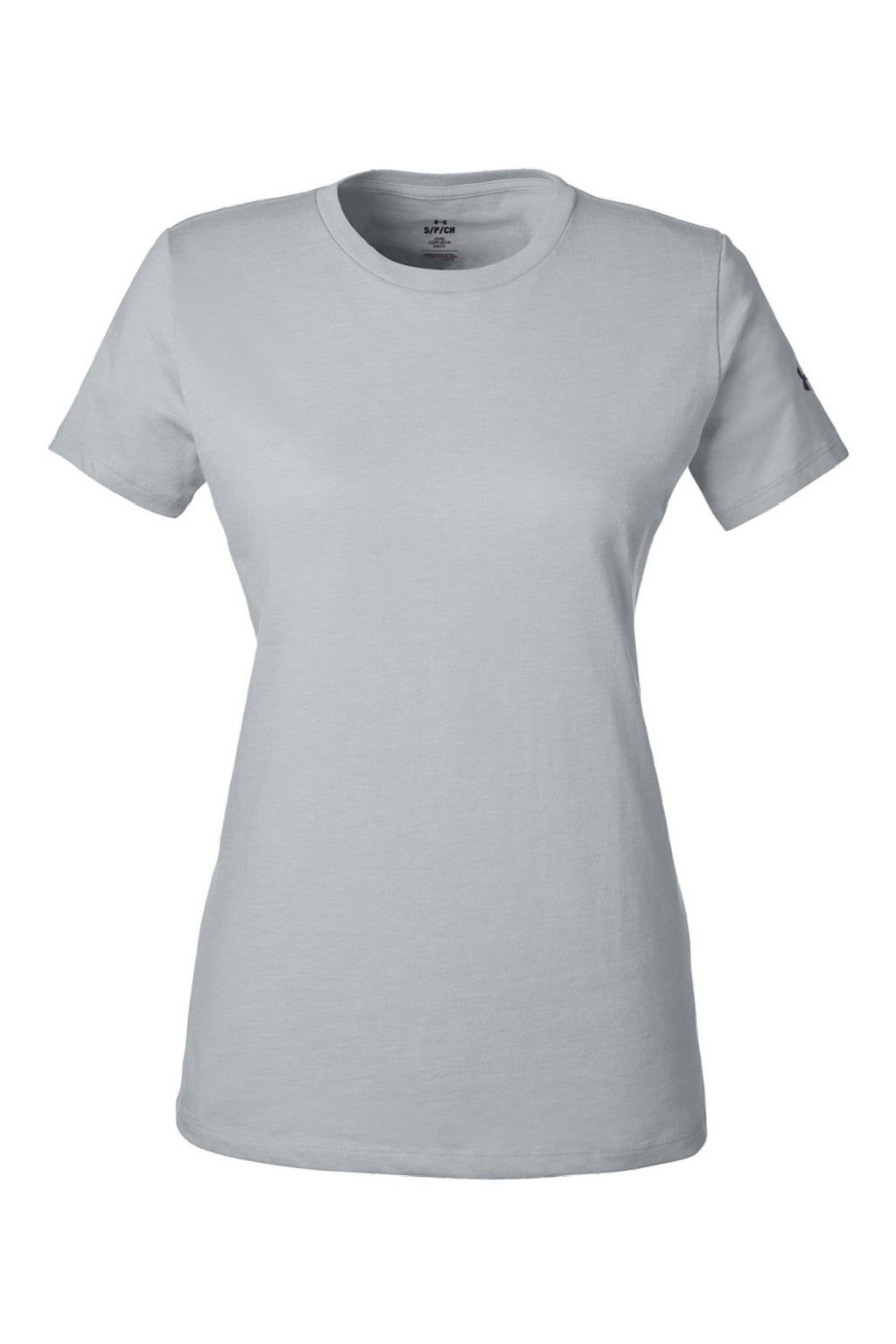 Under Armour 1383284 Womens Athletic 2.0 Short Sleeve Crewneck T-Shirt Heather Mod Medium Grey/Black Flat Front