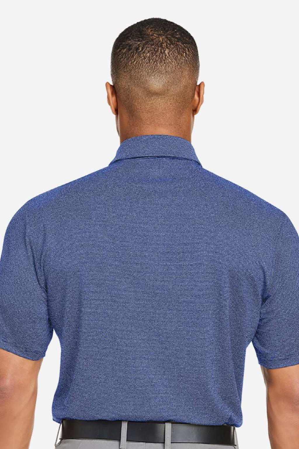 Under Armour 1389853 Mens Destin Drive Striped Performance Short Sleeve Polo Shirt Royal Blue/White Model Back