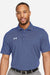 Under Armour 1389853 Mens Destin Drive Striped Performance Short Sleeve Polo Shirt Royal Blue/White Model Front